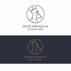Deer premium logo design icon template