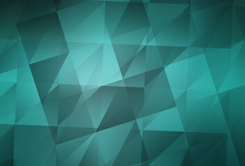 Light Green vector shining triangular backdrop.