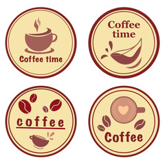set of coffee labels
