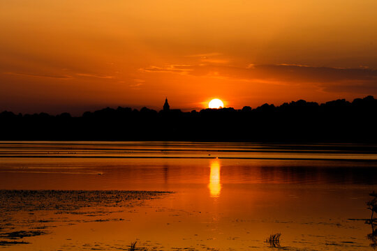 Sunset over the lake
