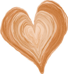 Coffee Stain Marks brown watercolor heart blend.