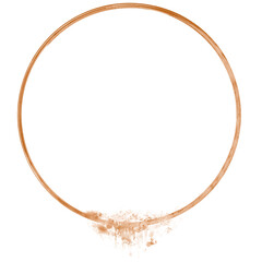 Coffee Stain Marks brown watercolor ring frame border circle splash.