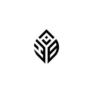 Initial Letter AHB Abstract Leaf Logo Design Symbol