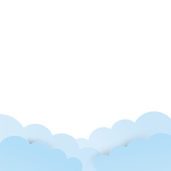 Clouds Paper Cut PNG Clipart With Transparent Background for decoration of art file.