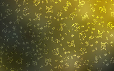 Dark Green, Yellow vector cover with cuisine gourmet.