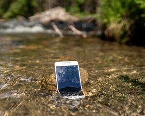 Phone in river 