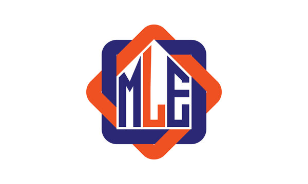 MLE three letter real estate logo with home icon logo design vector template | construction logo | housing logo | engineering logo | initial letter logo | minimalist logo | property logo |