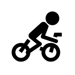 Silhouette icon of a person pedaling a bicycle. Cycling. Vector.