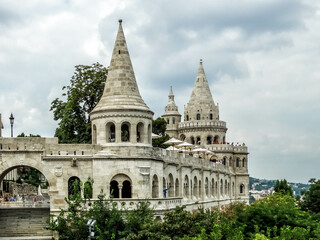 Fototapeta premium Budapest. The Fisherman's Bastion is one of the most popular sights in Budapest, given the spectacular view you have of Pest from here. 