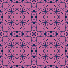 Seamless vector pattern. Line floral pattern seamless background flowers motif. Textile swatch Modern lux Fabric design. Vector illustration. Abstract geometric texture Pink Blue EPS10 all over print