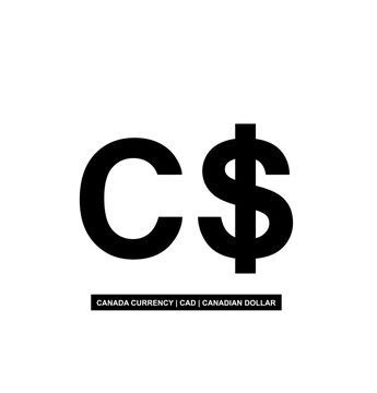 Canada Currecny, CAD, Canadian Dollar Icon Symbol. Vector Illustration