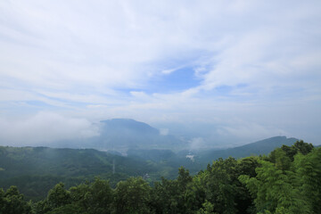 Obraz premium 愛媛県大洲市 雲海展望公園 展望台からの風景