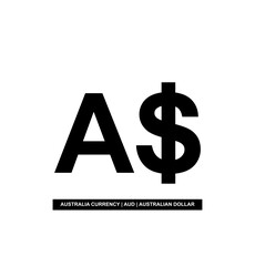 Australia Currency, AUD, Australian Dollar Icon symbol. Vector Illustration