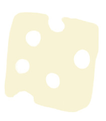 Cheese breakfast food set elements hand drawn doodle minimal style pastel color illustration