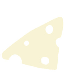 Cheese breakfast food set elements hand drawn doodle minimal style pastel color illustration