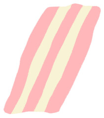 Bacon breakfast food set elements hand drawn doodle minimal style pastel color illustration