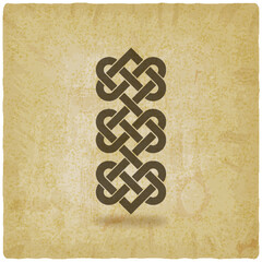 Celtic weaving interlaced symbol on vintage background - obrazy, fototapety, plakaty