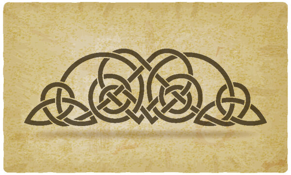 Celtic interlacing decorative knot on vintage background