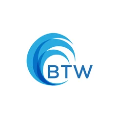 Fotobehang BTW letter logo. BTW blue image on white background. BTW Monogram logo design for entrepreneur and business. . BTW best icon.  © image