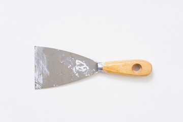 Plastering trowel on white background