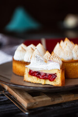 cake with strawberry jam