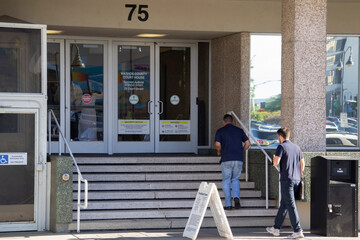 Two Men Entering Washoe County Courthouse in Reno, Nevada, USA © Cloud Cap