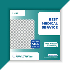 Medical social media posts and an Instagram banner template