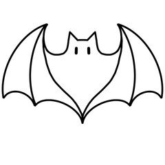 bat with wings outline