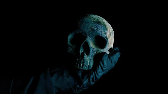 Wizard Throws Green Fire Skull At Camera