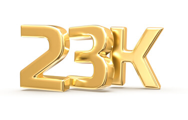 Follow Number 23k Gold 3d render