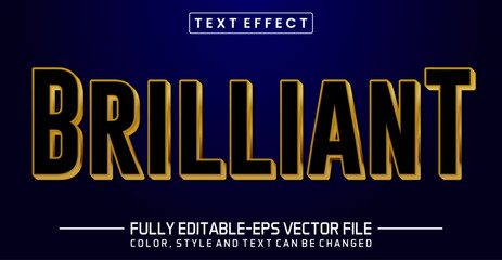 Editable text effect - Brilliant black and gold color gradient text style theme
