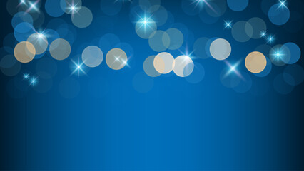 Blur bokeh blue abstract background, vector illustration
