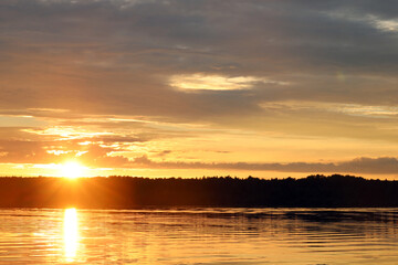 sunset over the river, natural background