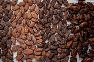 cocoa beans as background. Cocoa products
