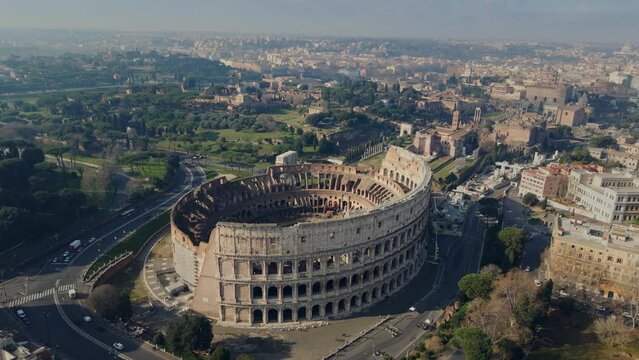 Colosseum stands majestically in Rome Centre City