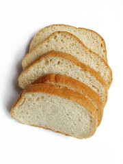 sliced bread on a white background