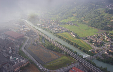 Valle d'Aosta vista dalla mongolfiera.