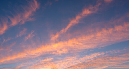 Colorful Sunset Skies with Moon on the Side