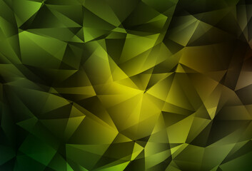 Fototapeta premium Dark Green, Yellow vector triangle mosaic background.