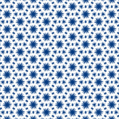 seamless pattern with blue flowers