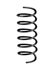 Metal spring. Spiral shape.  icon of swirl line or curved wire cord, shock absorber or equipment part. Repair spare part or flexible supplement