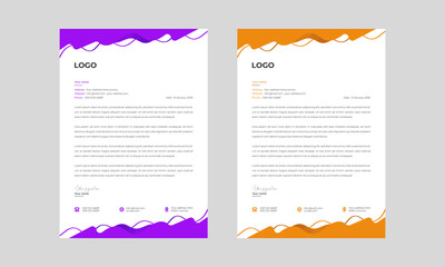 Modern, Creative, Clean, Corporate, Unique, Business, Company letterhead design vector template. A4 size with print ready.