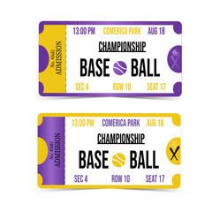 Tickets for baseball championship. Tickets