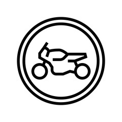 motorcycle road sign line icon vector. motorcycle road sign sign. isolated contour symbol black illustration