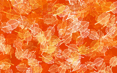 Obraz na płótnie Canvas Light Orange vector abstract pattern with leaves.