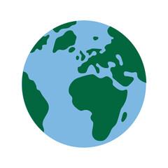 Planet Earth, cartoon style. Trendy modern vector illustration isolated on white background, hand drawn, flat