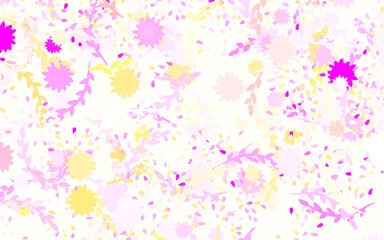Light Pink, Yellow vector abstract backdrop with flowers