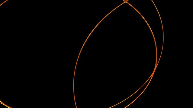 A graphic looping animation video with a transparent background alpha channel that weaves an orange ring as it transforms.