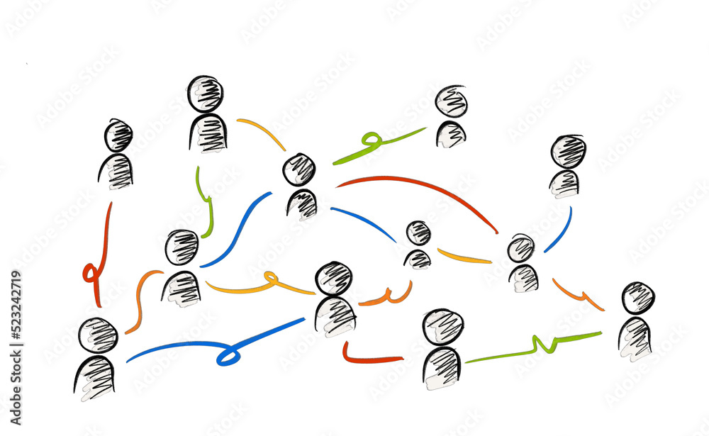 Poster Global network. Blockchain. 3D illustration. Neural networks and artificial intelligence. Abstract