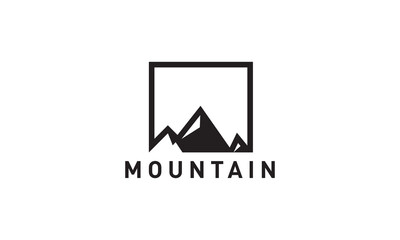 illustration vector graphic of extreme rock mountain logo.